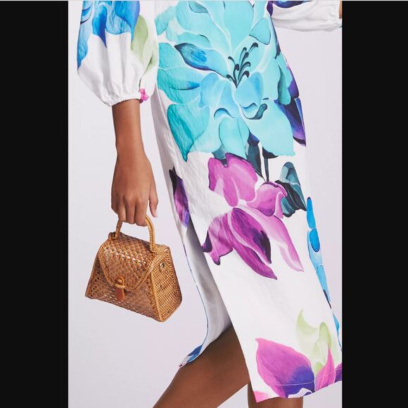 NWT Anthropologie Maeve Vibrant Floral Midi Dress - Small - Picture 4 of 6